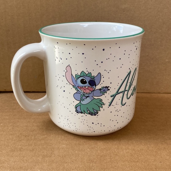 Disney Lilo & Stitch Aloha Hula Ceramic Camper Coffee Mug NEW - Picture 2 of 6